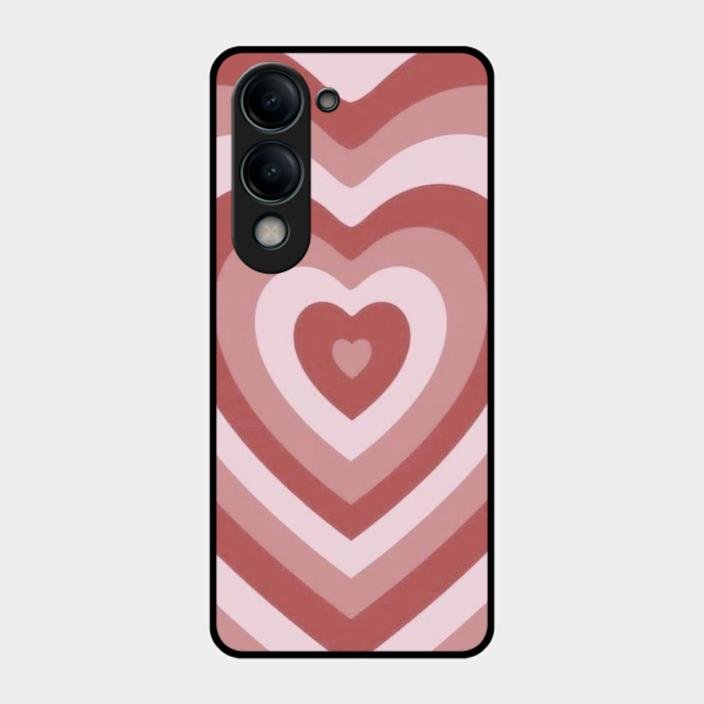 Latte Love Patter Glass Case Cover - Brown For Iqoo Z10 Lite