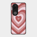 Latte Love Patter Glass Case Cover - Brown For Iqoo Z10R