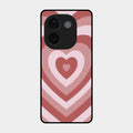 Latte Love Patter Glass Case Cover - Brown For Iqoo Z9S Pro 5G