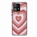 Latte Love Patter Glass Case Cover - Brown For Motorola Edge 40 5G