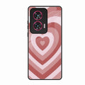 Latte Love Patter Glass Case Cover - Brown For Motorola Edge 50 Fusion 5G