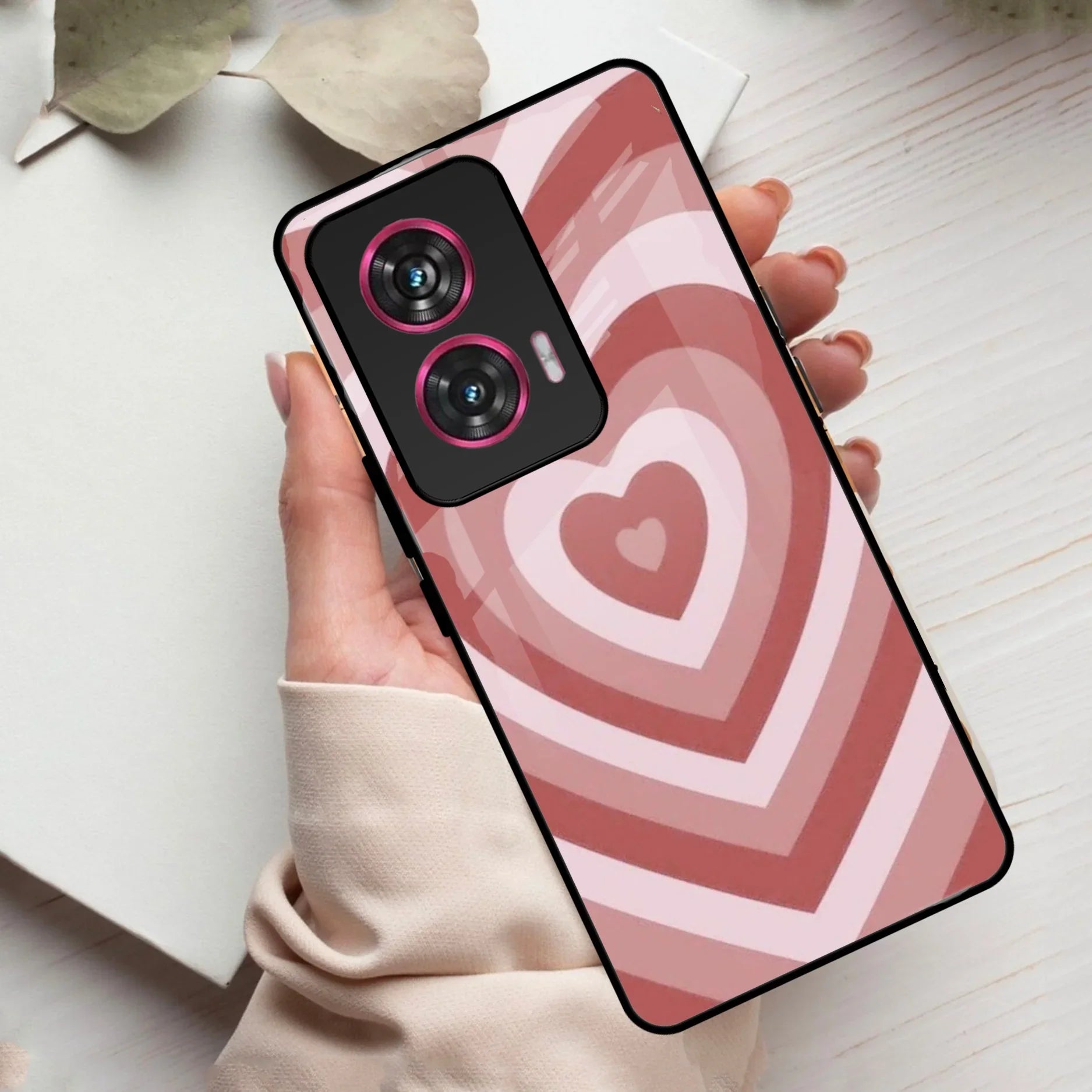 Latte Love Patter Glass Case Cover - Brown For Motorola - ShopOnCliQ