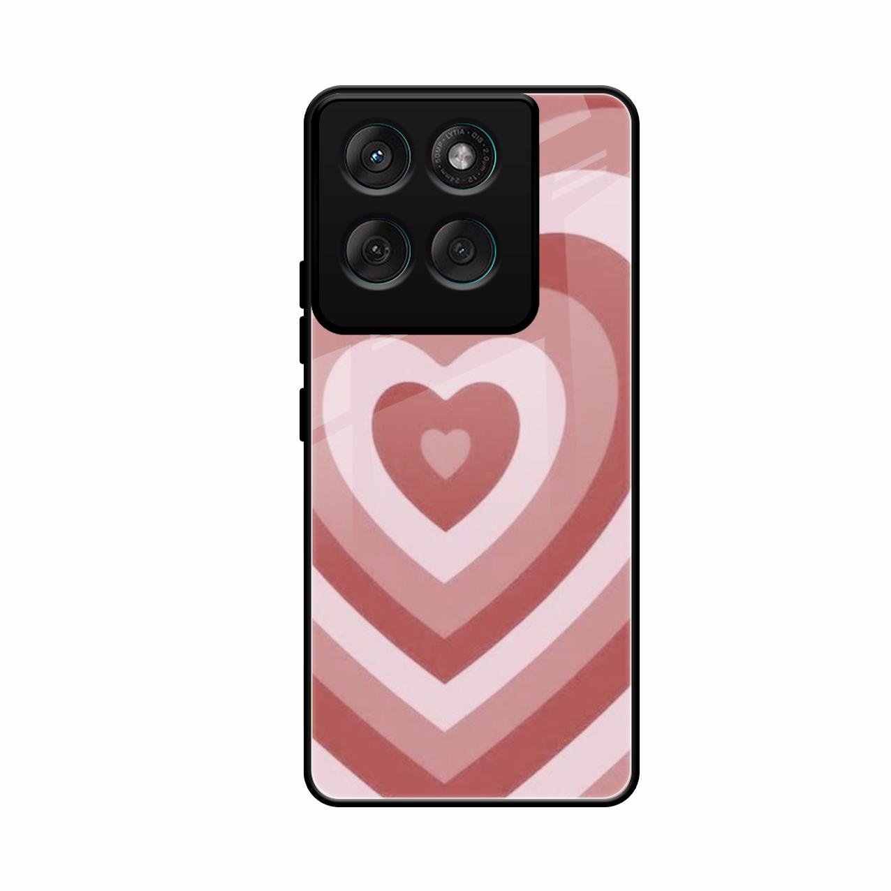 Latte Love Patter Glass Case Cover - Brown For Motorola Edge 60 Stylus 5G