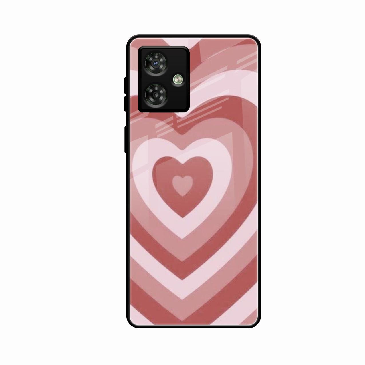 Latte Love Patter Glass Case Cover - Brown For Motorola G54 5G