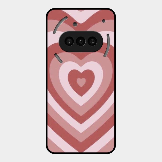 Latte Love Patter Glass Case Cover - Brown For Nothing Phone 3A 5G