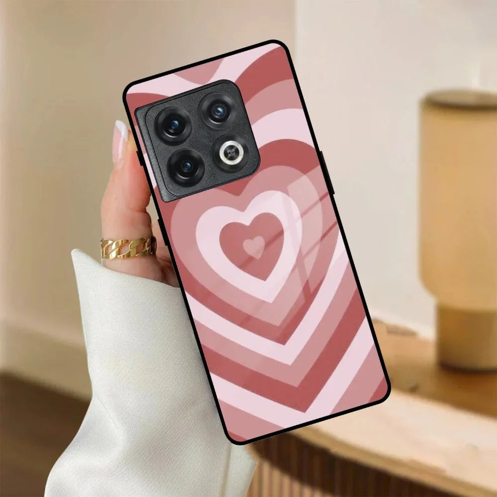 Latte Love Patter Glass Case Cover - Brown For OnePlus - ShopOnCliQ