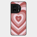 Latte Love Patter Glass Case Cover - Brown For Oneplus 11 5G