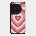 Latte Love Patter Glass Case Cover - Brown For Oneplus 12 5G