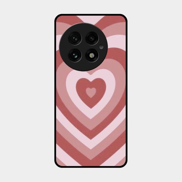 Latte Love Patter Glass Case Cover - Brown For Oneplus 13 5G