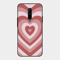Latte Love Patter Glass Case Cover - Brown For Oneplus 7 Pro