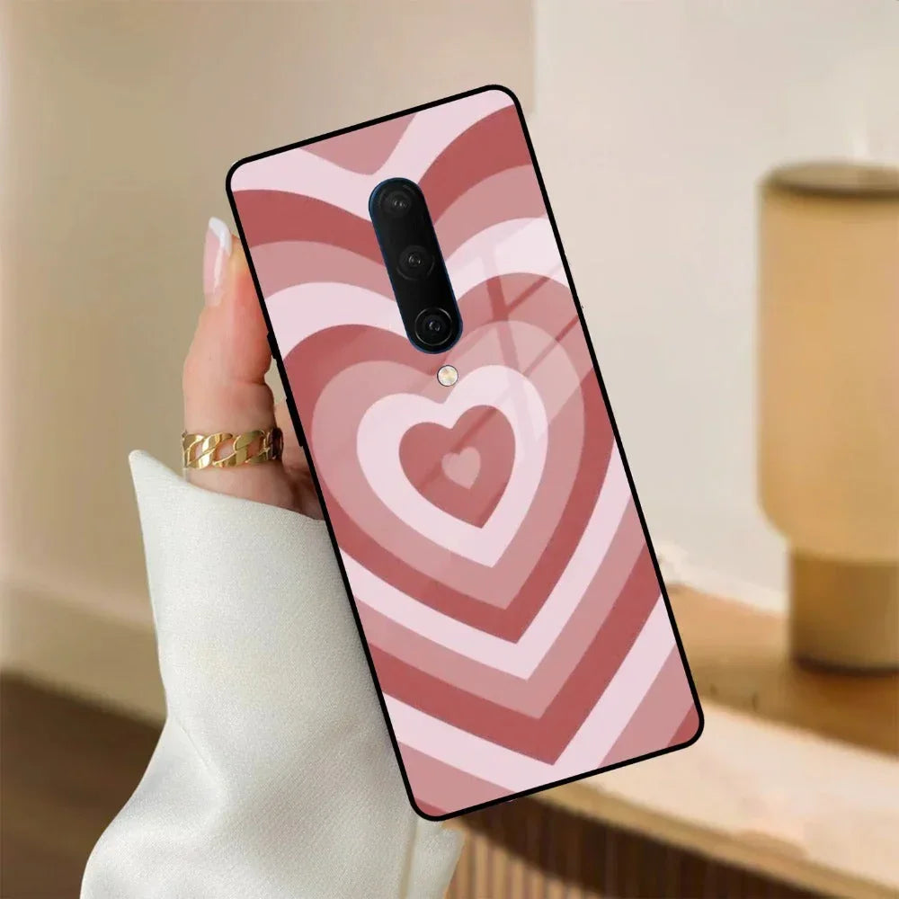 Latte Love Patter Glass Case Cover - Brown For OnePlus - ShopOnCliQ