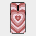 Latte Love Patter Glass Case Cover - Brown For Oneplus 7