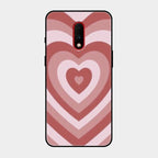 Latte Love Patter Glass Case Cover - Brown For Oneplus 7