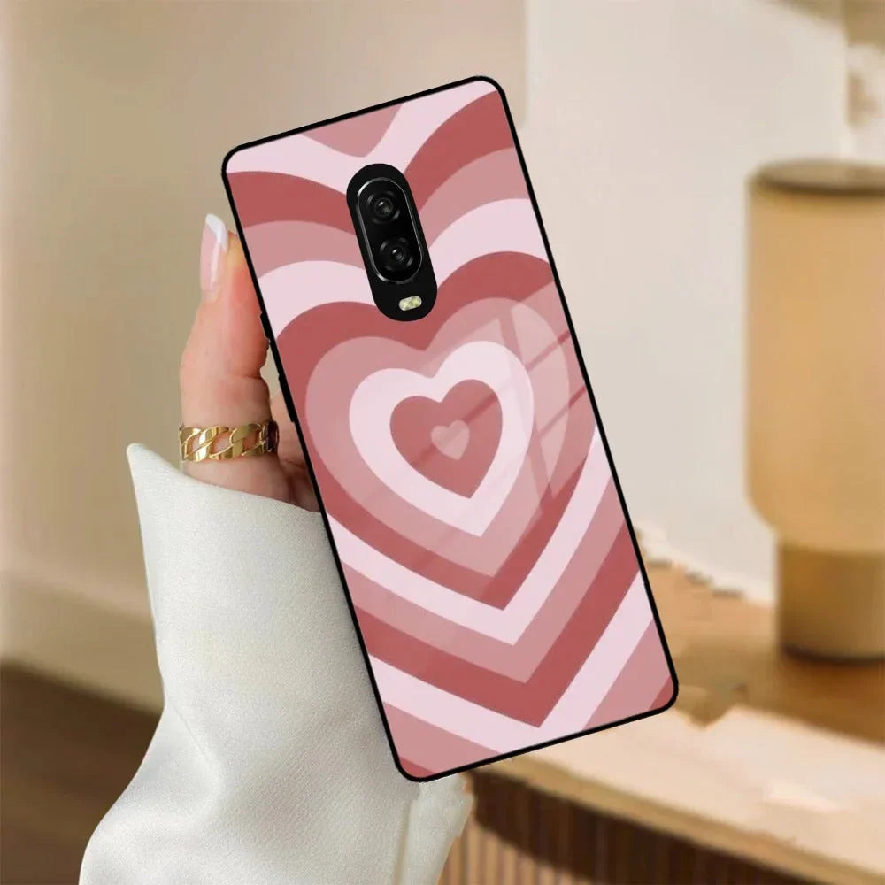 Latte Love Patter Glass Case Cover - Brown For OnePlus - ShopOnCliQ