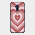 Latte Love Patter Glass Case Cover - Brown For Oneplus 7T Pro