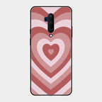 Latte Love Patter Glass Case Cover - Brown For Oneplus 7T Pro
