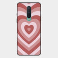 Latte Love Patter Glass Case Cover - Brown For Oneplus 8