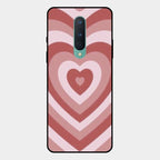 Latte Love Patter Glass Case Cover - Brown For Oneplus 8