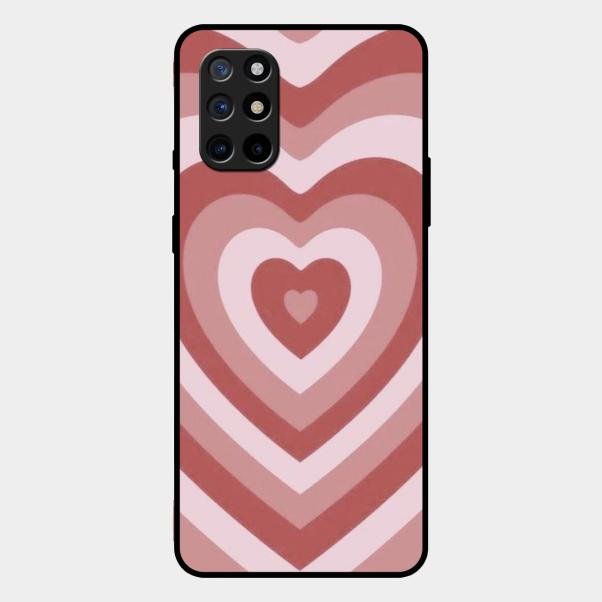Latte Love Patter Glass Case Cover - Brown For Oneplus 8T