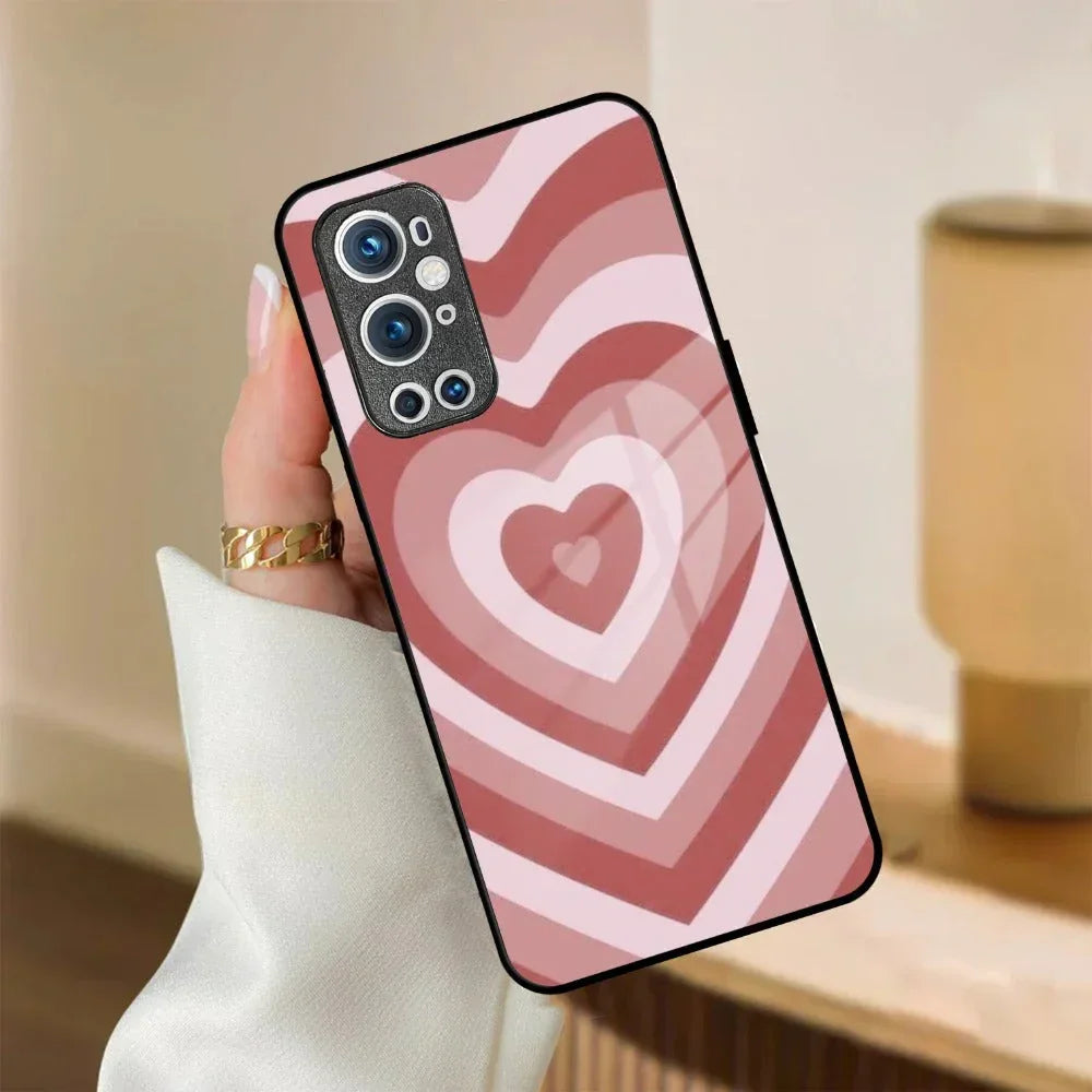 Latte Love Patter Glass Case Cover - Brown For OnePlus - ShopOnCliQ