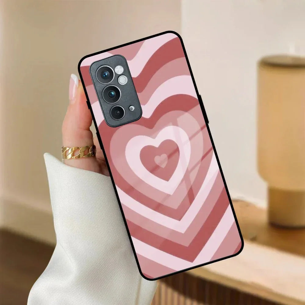 Latte Love Patter Glass Case Cover - Brown For OnePlus - ShopOnCliQ