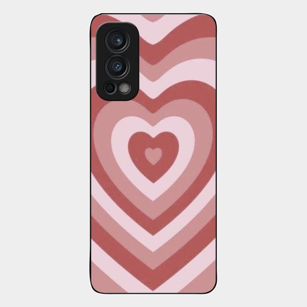 Latte Love Patter Glass Case Cover - Brown For Oneplus Nord 2 5G