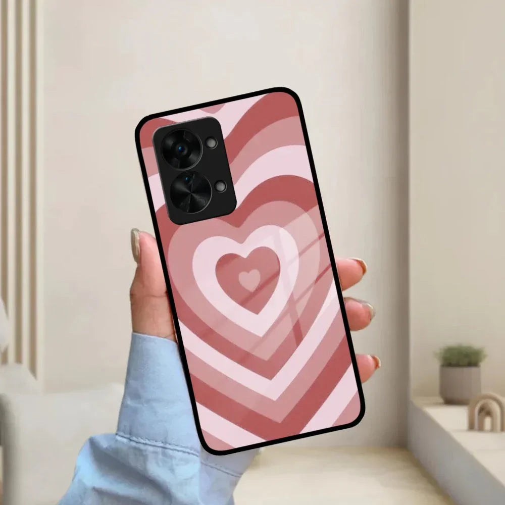 Latte Love Patter Glass Case Cover - Brown For OnePlus - ShopOnCliQ