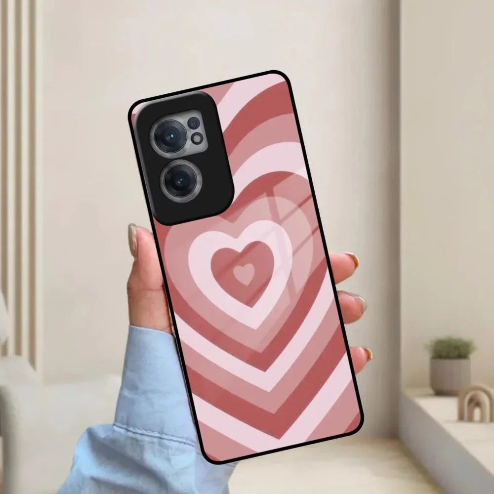 Latte Love Patter Glass Case Cover - Brown For OnePlus - ShopOnCliQ