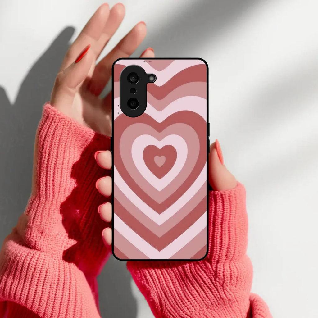 Latte Love Patter Glass Case Cover - Brown For OnePlus - ShopOnCliQ