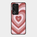 Latte Love Patter Glass Case Cover - Brown For Oppo A3 Pro 5G