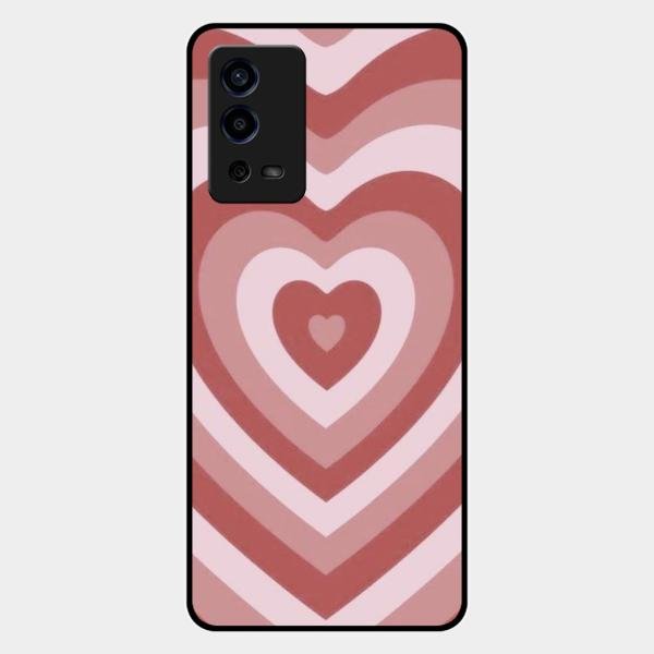 Latte Love Patter Glass Case Cover - Brown For Oppo A55