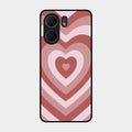 Latte Love Patter Glass Case Cover - Brown For Oppo A5X 5G