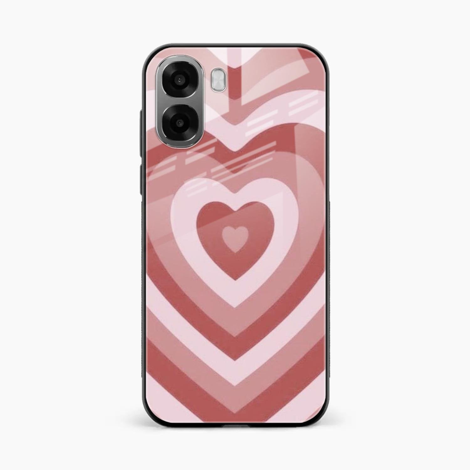 Latte Love Patter Glass Case Cover - Brown For Oppo A6X 5G