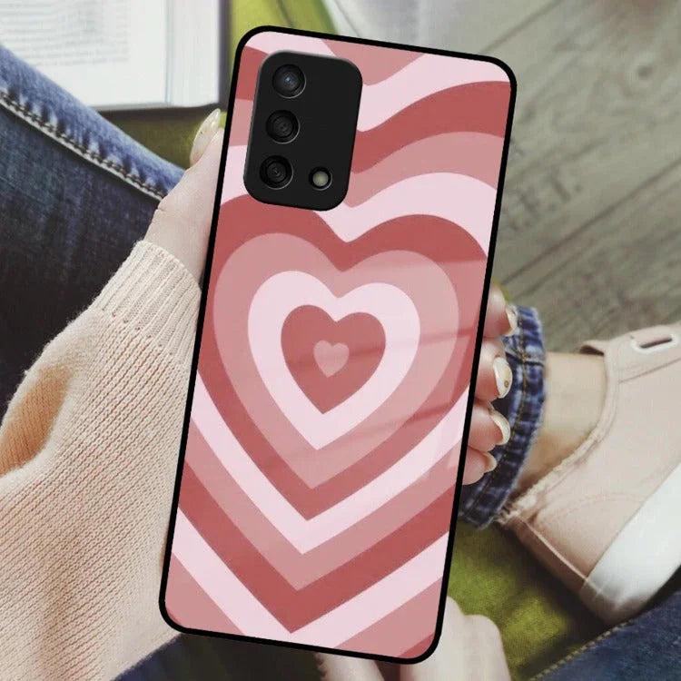 Latte Love Patter Glass Case Cover - Brown For Oppo - ShopOnCliQ