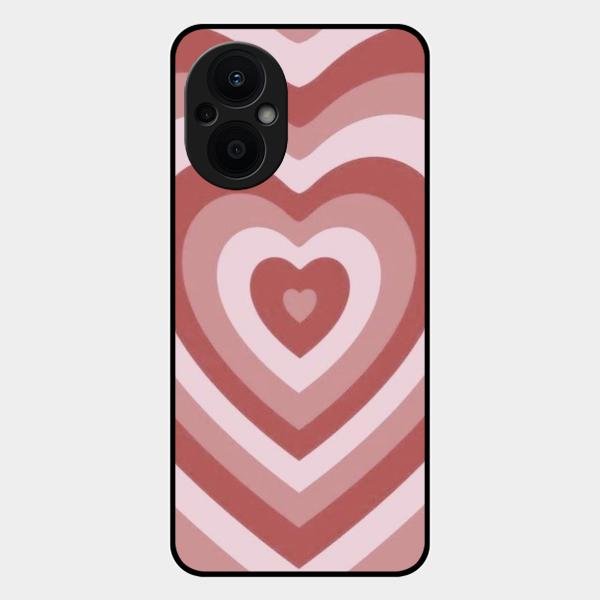 Latte Love Patter Glass Case Cover - Brown For Oppo F21S Pro 5G