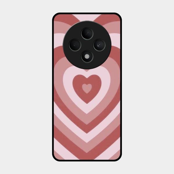 Latte Love Patter Glass Case Cover - Brown For Oppo F27 5G
