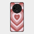 Latte Love Patter Glass Case Cover - Brown For Oppo F27 Pro Plus 5G