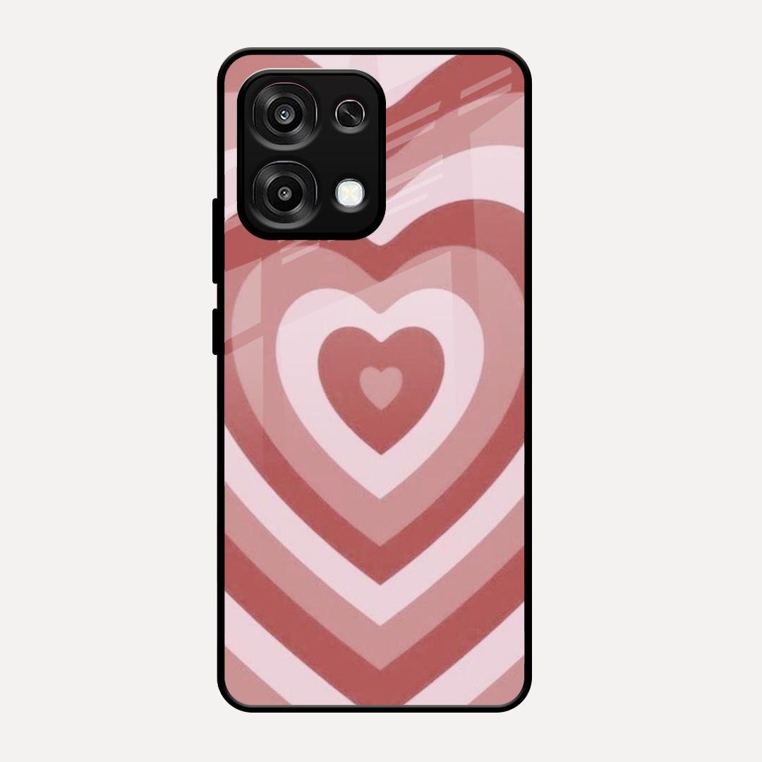 Latte Love Patter Glass Case Cover - Brown For Oppo F31 5G
