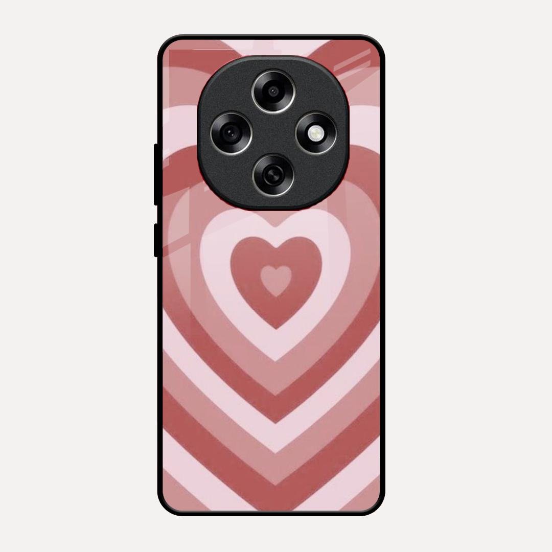 Latte Love Patter Glass Case Cover - Brown For Oppo F31 Pro 5G