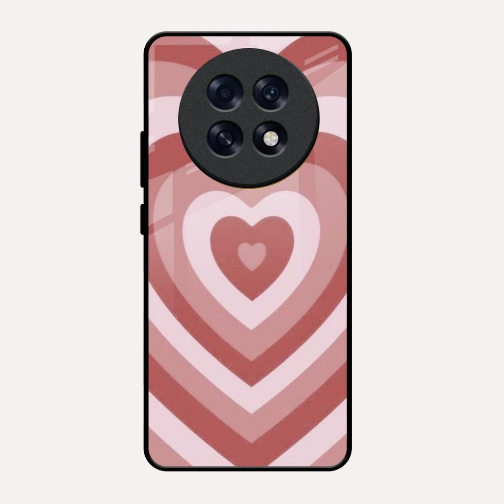Latte Love Patter Glass Case Cover - Brown For Oppo F31 Pro Plus 5G