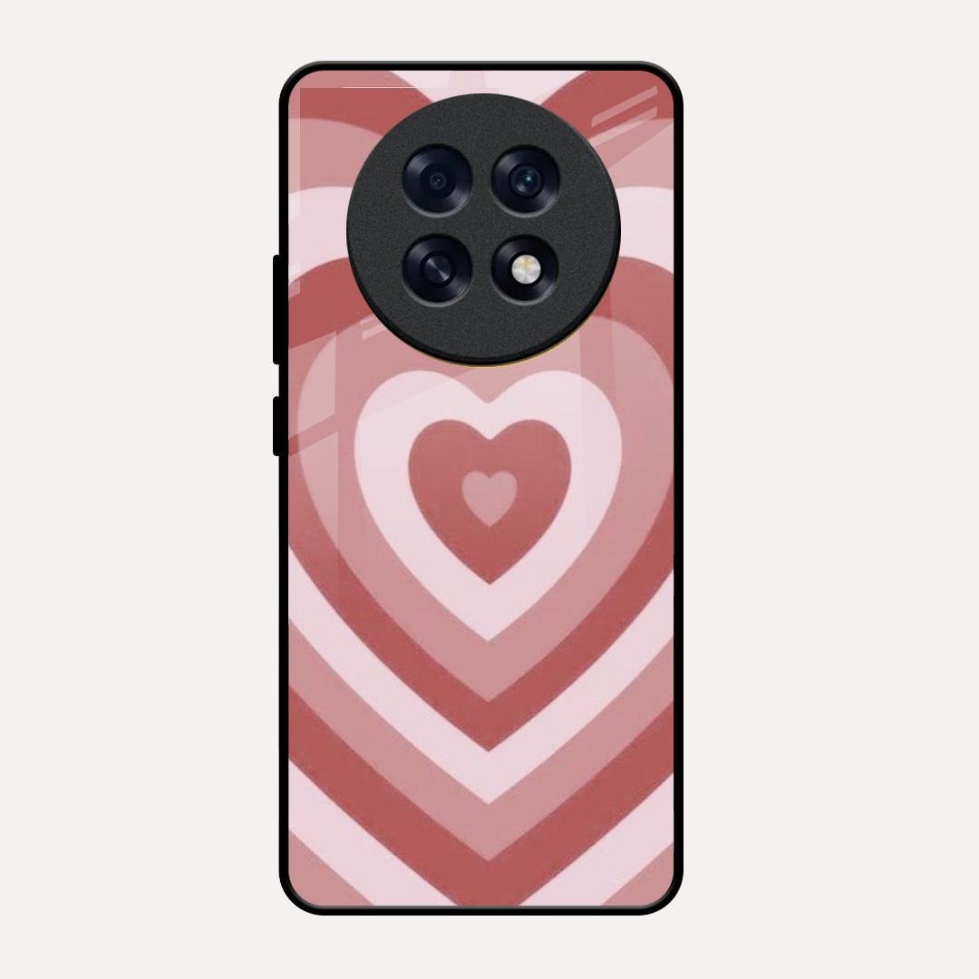 Latte Love Patter Glass Case Cover - Brown For Oppo F31 Pro Plus 5G
