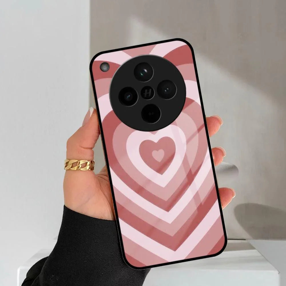 Latte Love Patter Glass Case Cover - Brown For Oppo - ShopOnCliQ