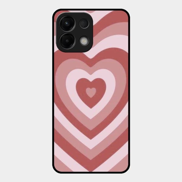 Latte Love Patter Glass Case Cover - Brown For Oppo K13 5G