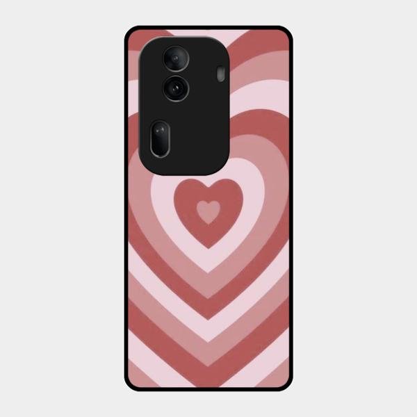 Latte Love Patter Glass Case Cover - Brown For Oppo Reno 11 Pro 5G