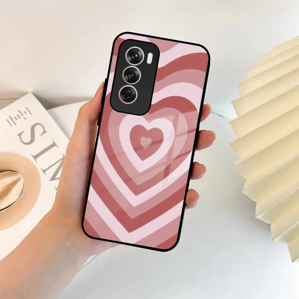 Latte Love Patter Glass Case Cover - Brown For Oppo - ShopOnCliQ