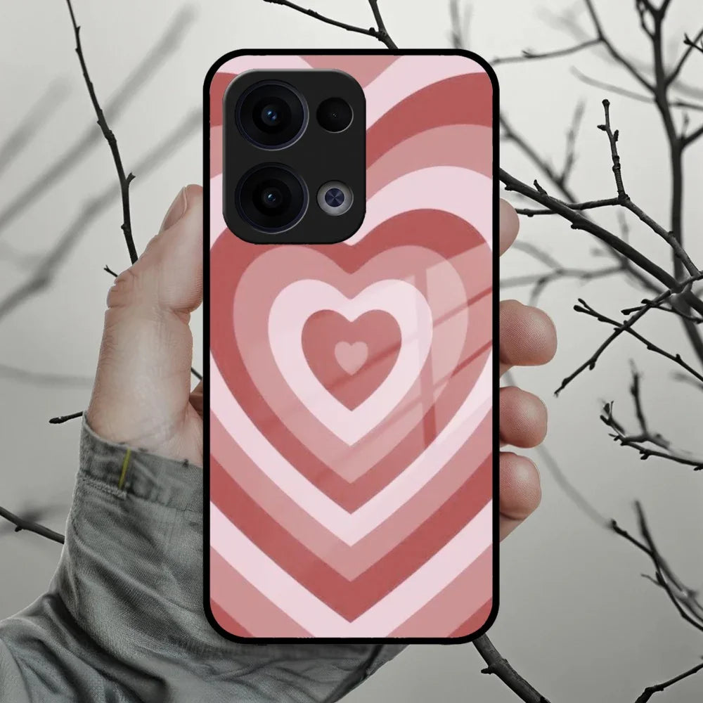 Latte Love Patter Glass Case Cover - Brown For Oppo - ShopOnCliQ