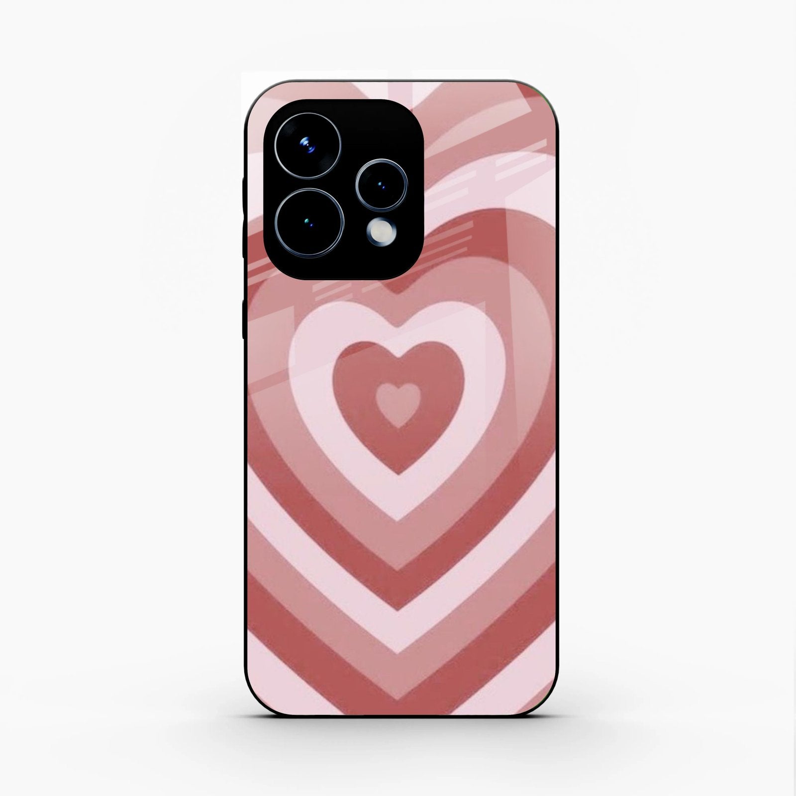 Latte Love Patter Glass Case Cover - Brown For Oppo Reno 15 5G
