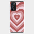 Latte Love Patter Glass Case Cover - Brown For Oppo Reno 6 5G