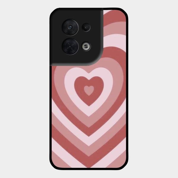 Latte Love Patter Glass Case Cover - Brown For Oppo Reno 8 5G