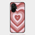 Latte Love Patter Glass Case Cover - Brown For Poco F7 5G